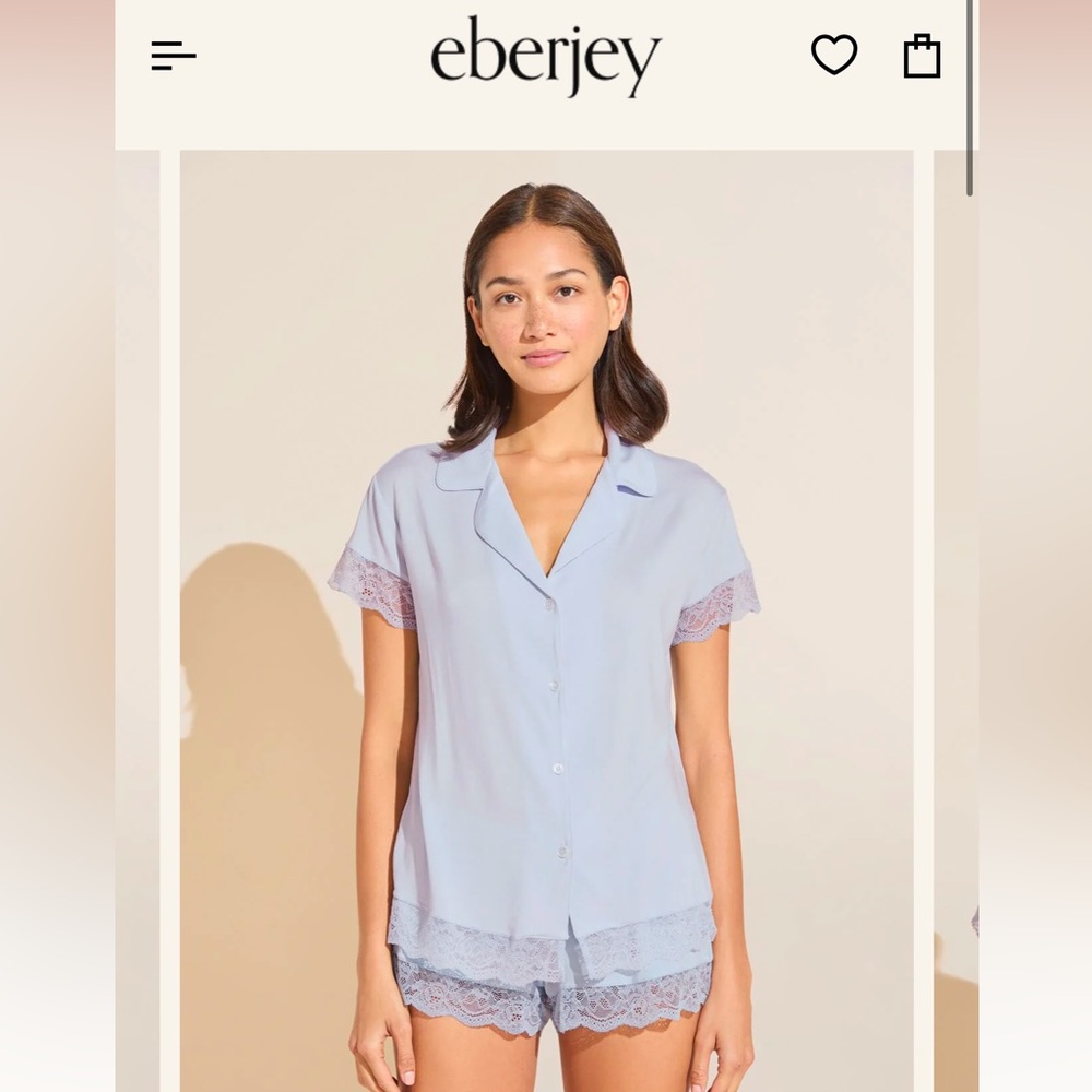 Eberjey Malou Lace Pajama Short Set NWT